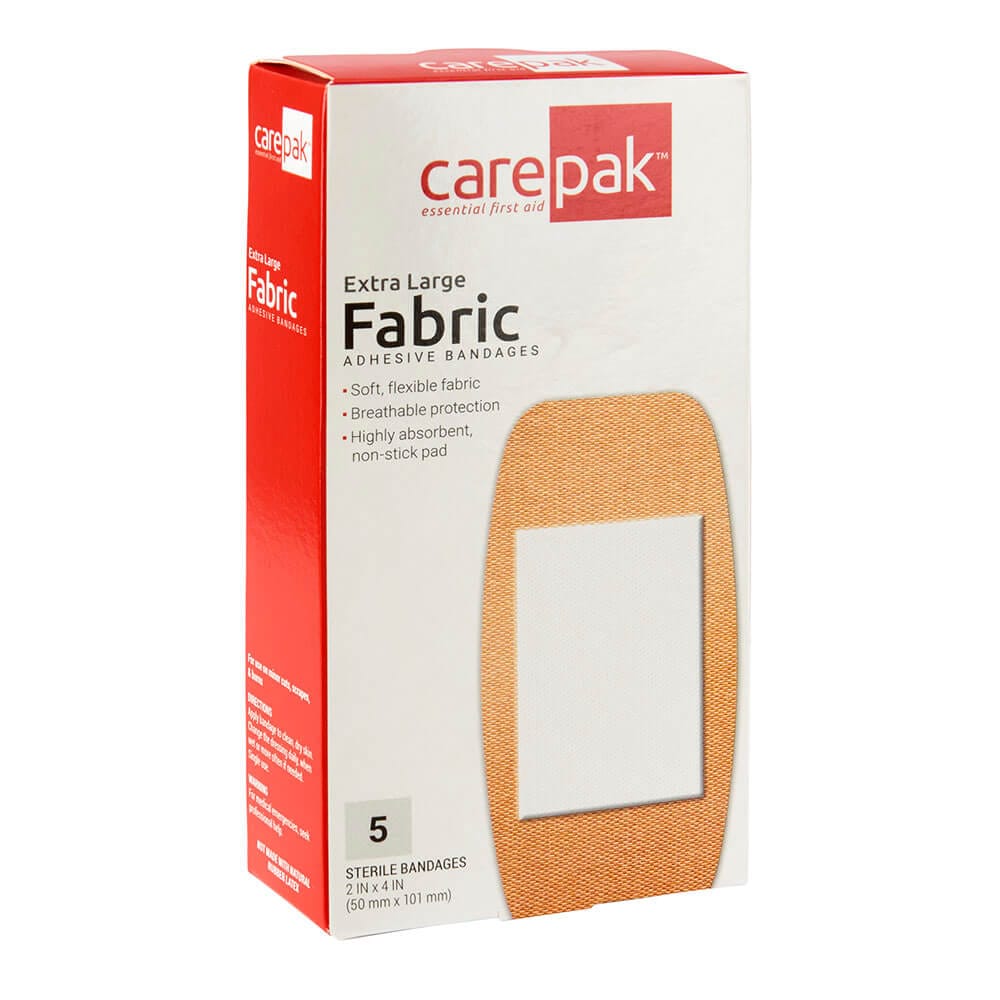 carepak Extra Large Fabric Adhesive Bandages, 5 Count