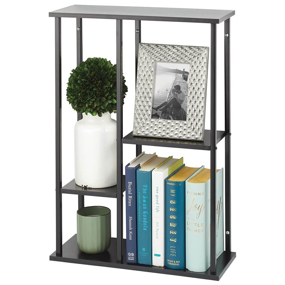 mDesign 4-Tier Wall Decor Storage Organizer Display Shelf, Black