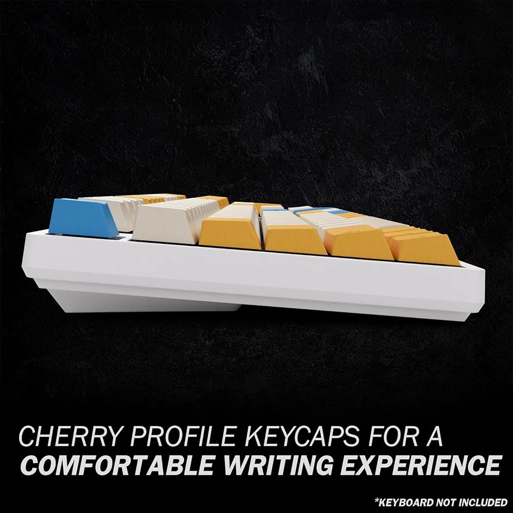 HK Gaming Custom Keycaps, Yellow/Blue