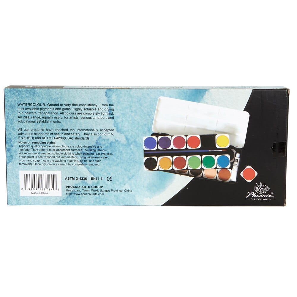 Phoenix Artist's Watercolour Tablets Set, 26 Piece