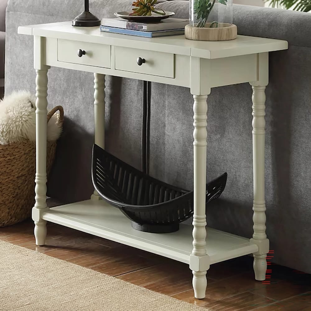 4D Concepts Simplicity Casual Wood Console Table, Buttermilk