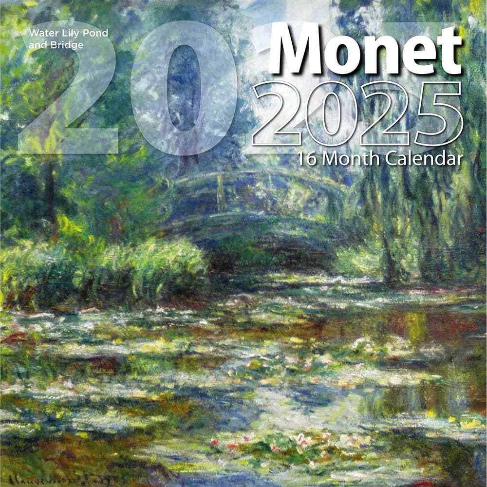 2025 Monet Themed 16 Month Calendar, 12"