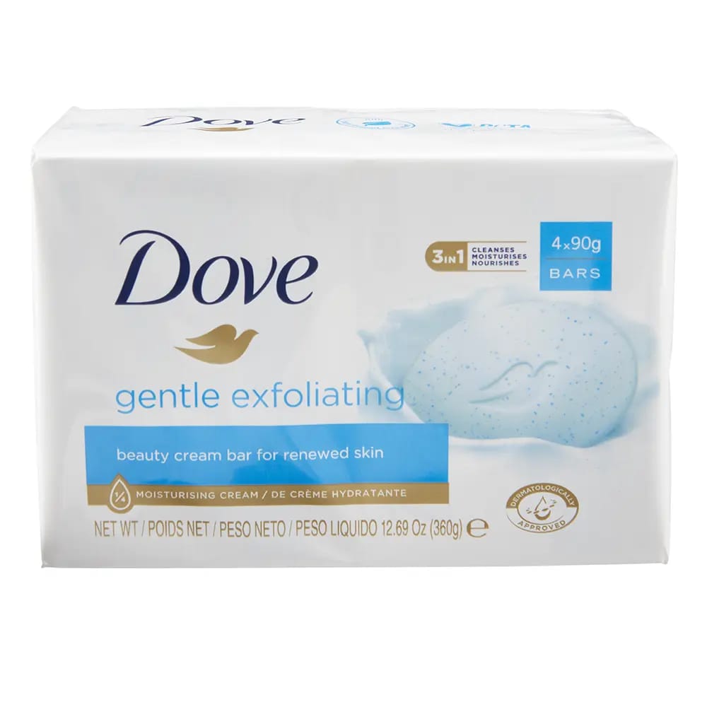 Dove Gentle Exfoliating Beauty Cream Bars, 4 Count