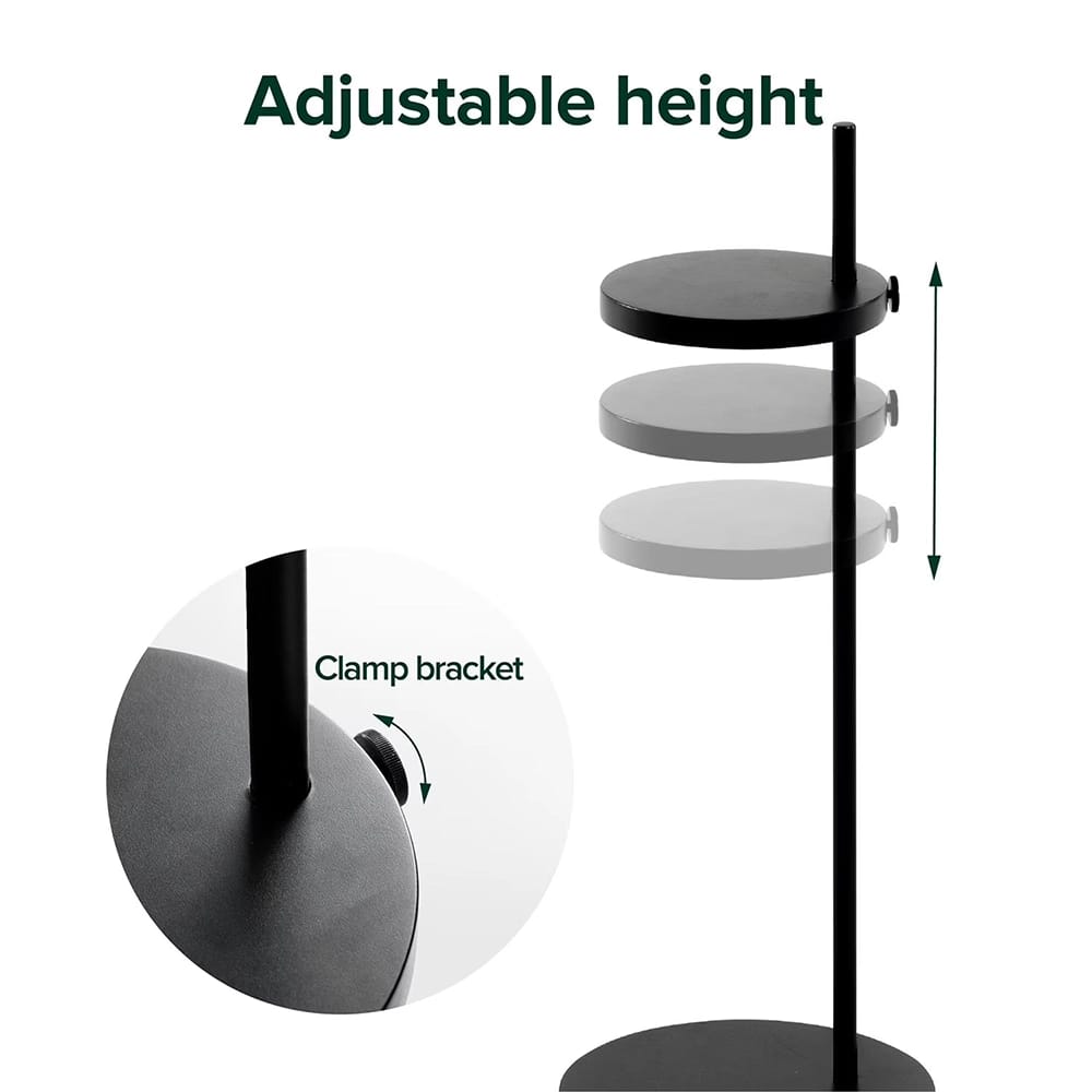 Zinus Callie Sling Chair with Ottoman and Drink Table, Dark Gray