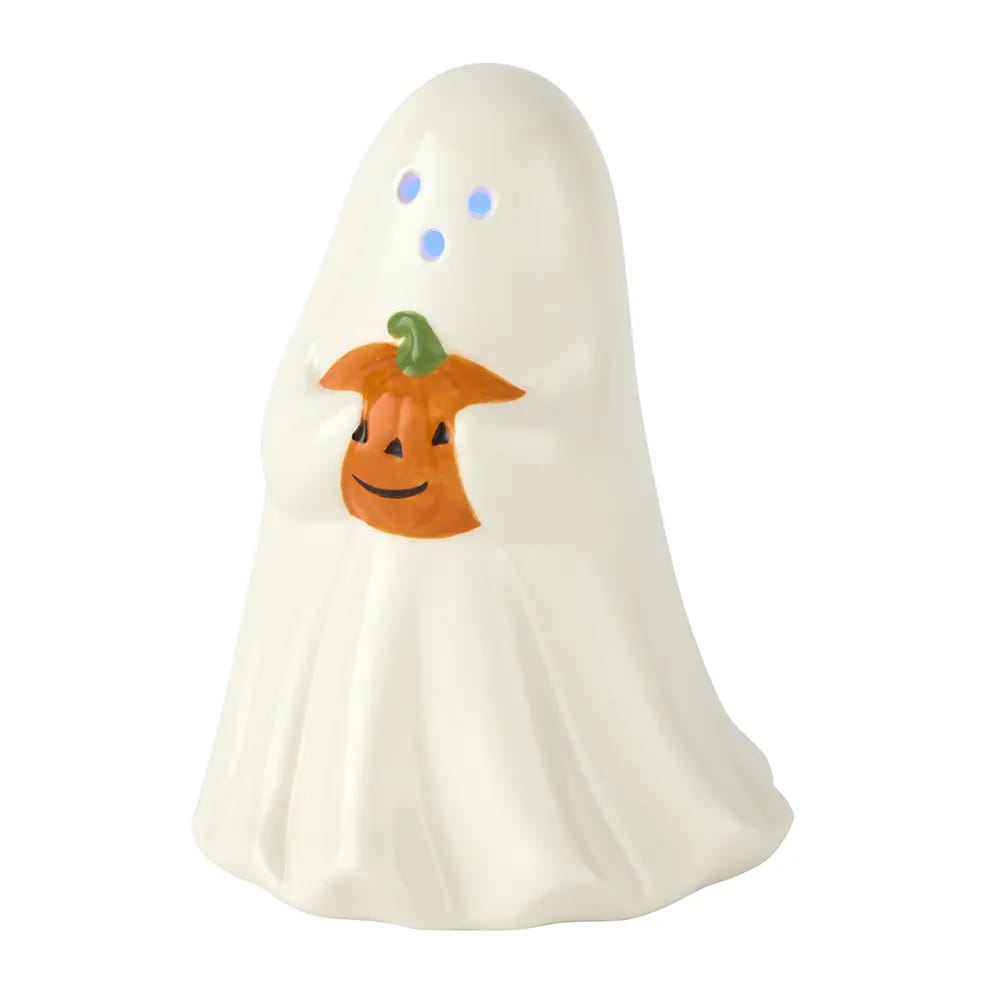 Ghost Holding Pumpkin LED Ceramic