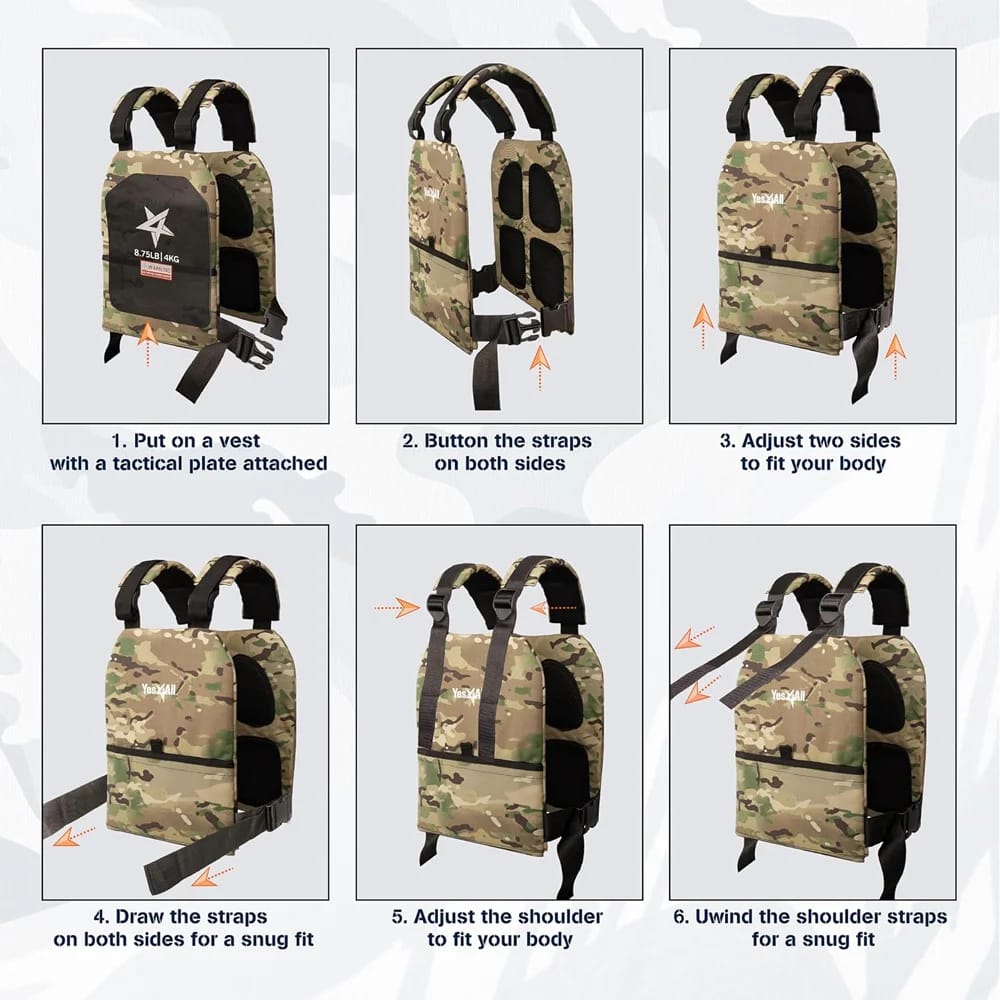 Yes4All Adjustable Weighted Vest, Camo
