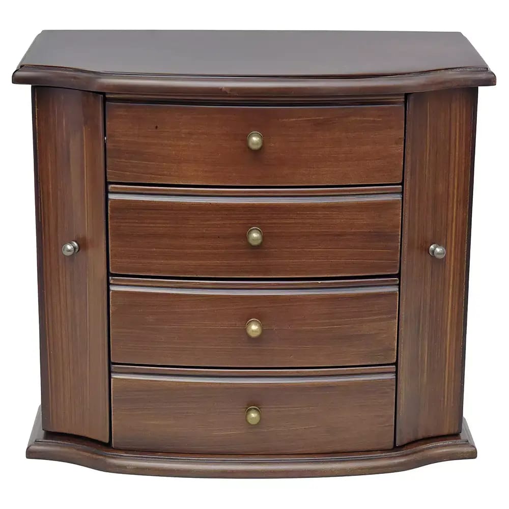 Traditional Brushed Jewelry Box, Brown