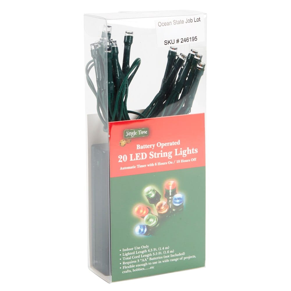 Jingle Time Battery Operated LED String Lights, 4.5'