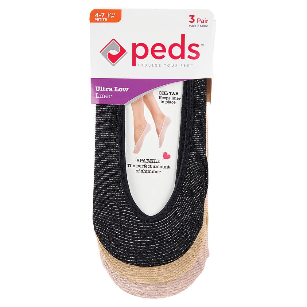 Peds Ultra Low Liner Socks, 3 Pair