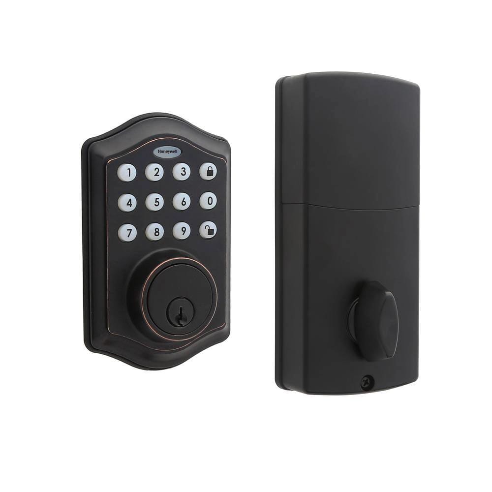 Honeywell Single Cylinder Deadbolt Lock with Electronic Keypad, Oil Rubbed Bronze