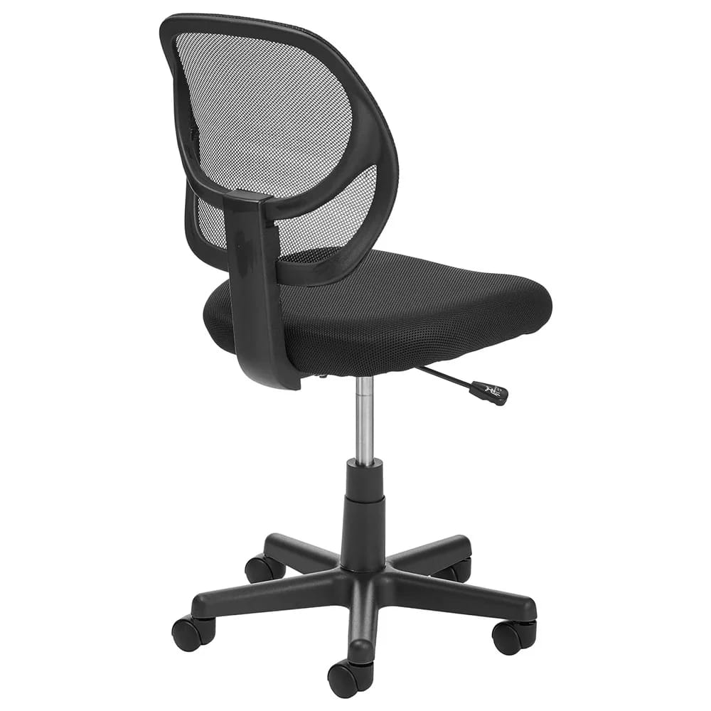 Low-Back Upholstered Mesh Office Desk Chair, Black