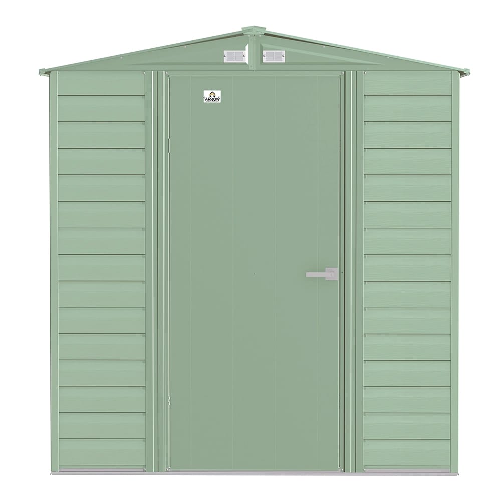 Arrow Select 6' x 5' Galvanized Steel Storage Shed, Sage Green