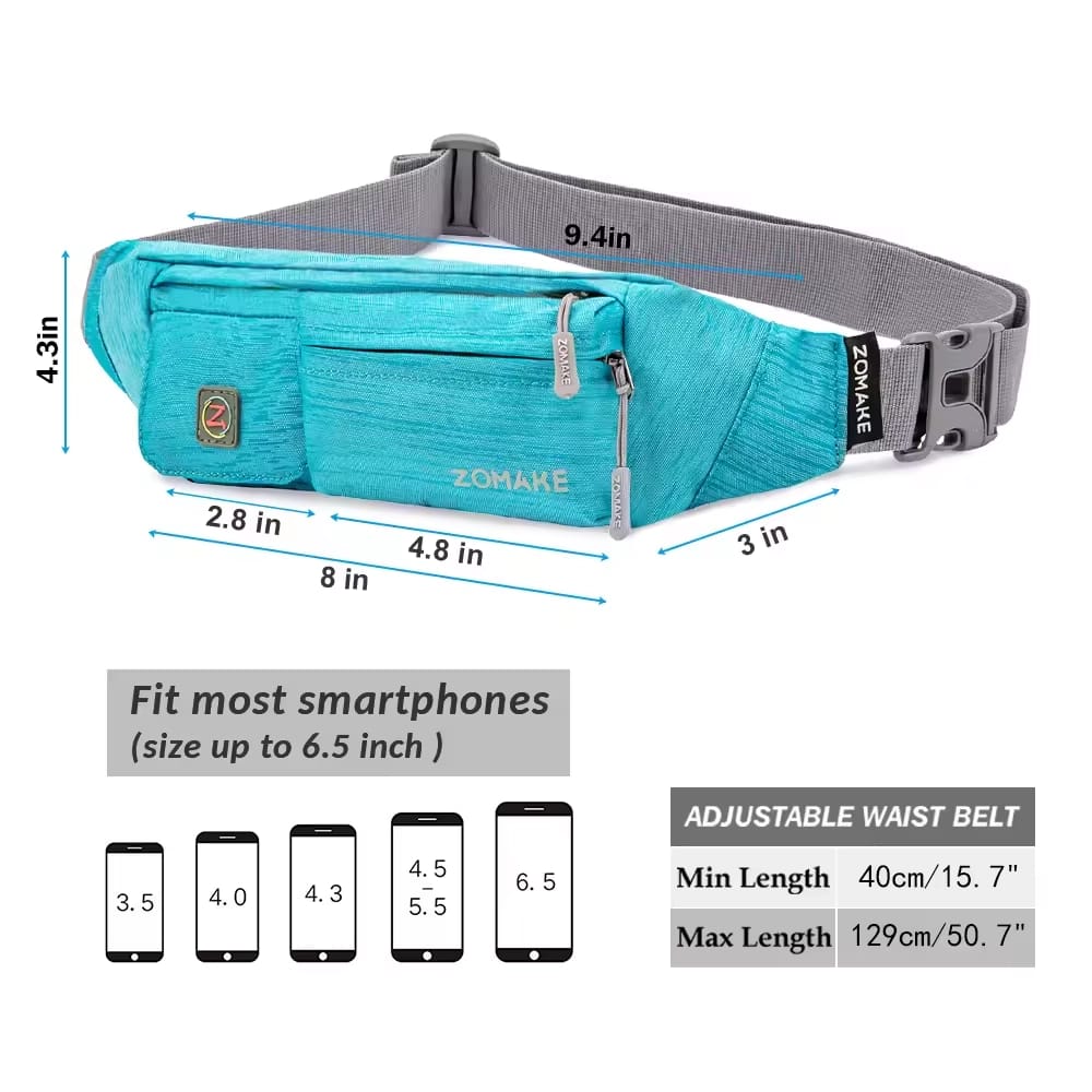 ZOMAKE Small Crossbody Fanny Pack, Blue