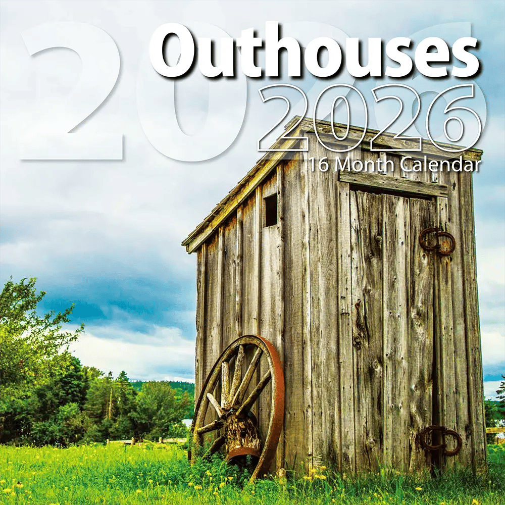 2026 Outhouses Themed 16-Month Wall Calendar, 12"