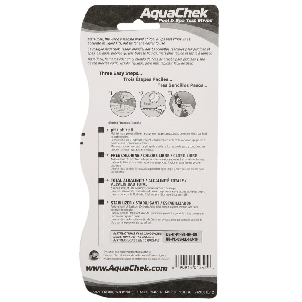 AquaChek Yellow 4-In-1 Pool & Spa Test Strips, 50 Count