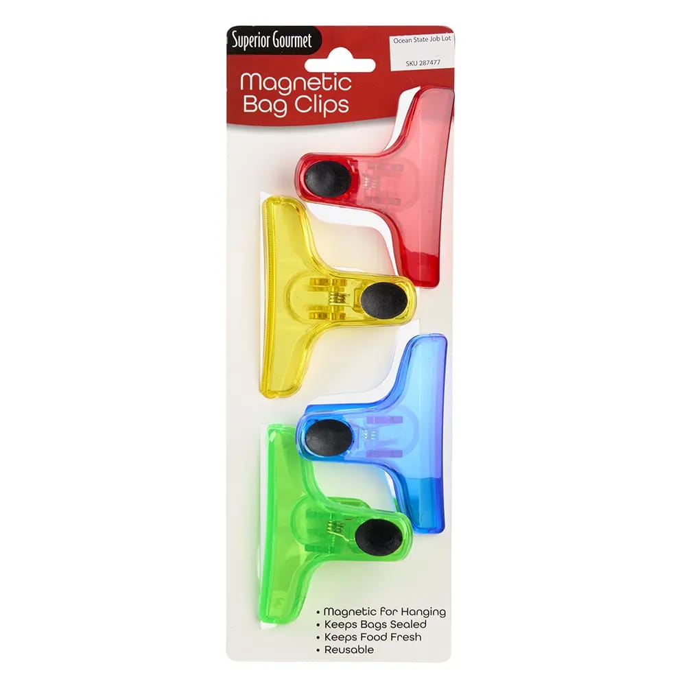 Superior Gourmet Magnetic Bag Clips, 4 pk.