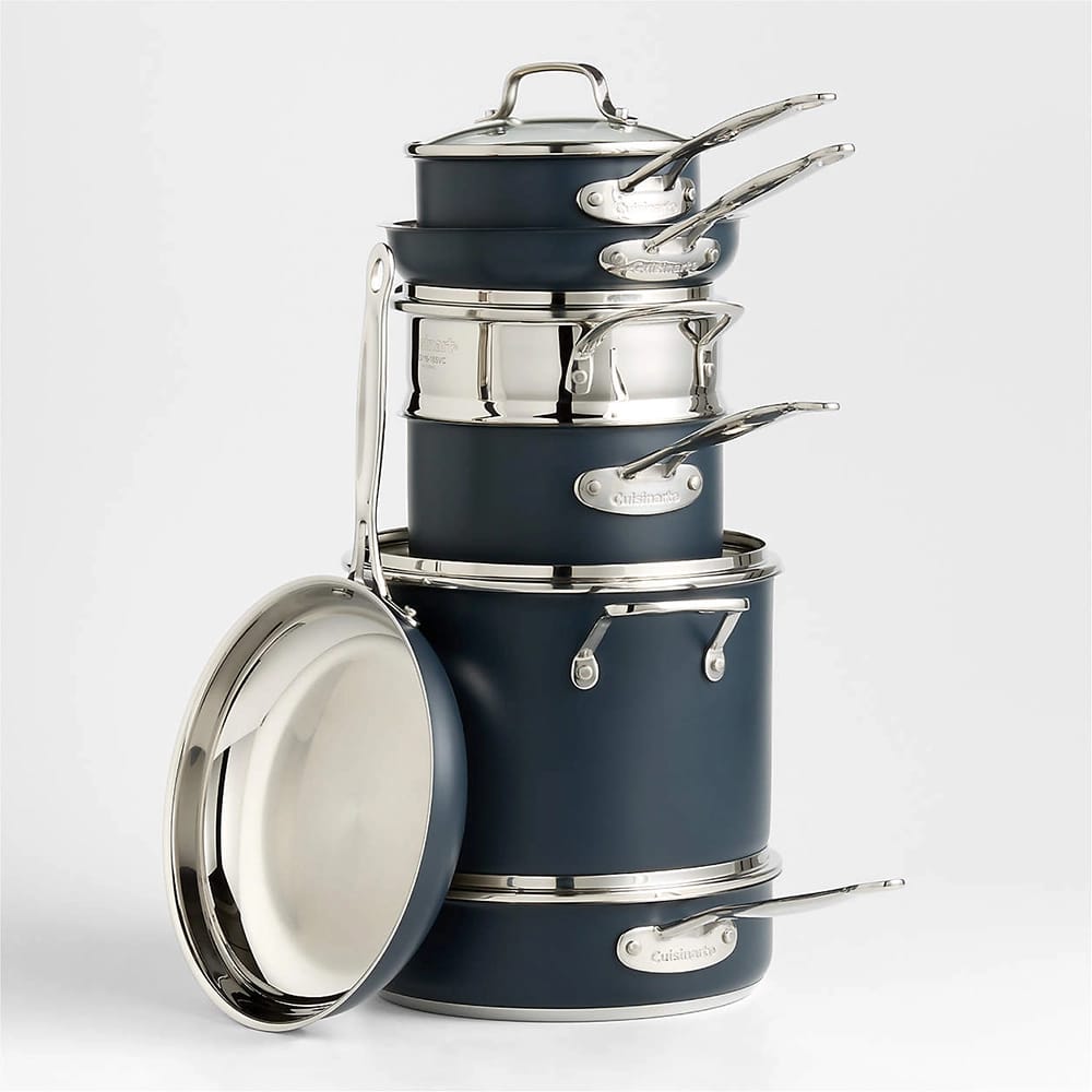 Cuisinart 11-Piece Stainless Steel Cookware Set, Celestial Blue