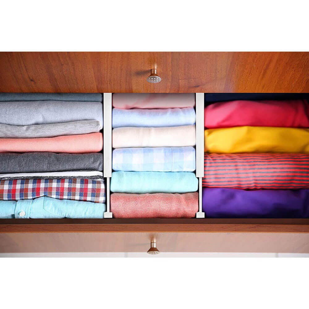 Homemaid Living 100% Bamboo Drawer Dividers, Set of 4, White