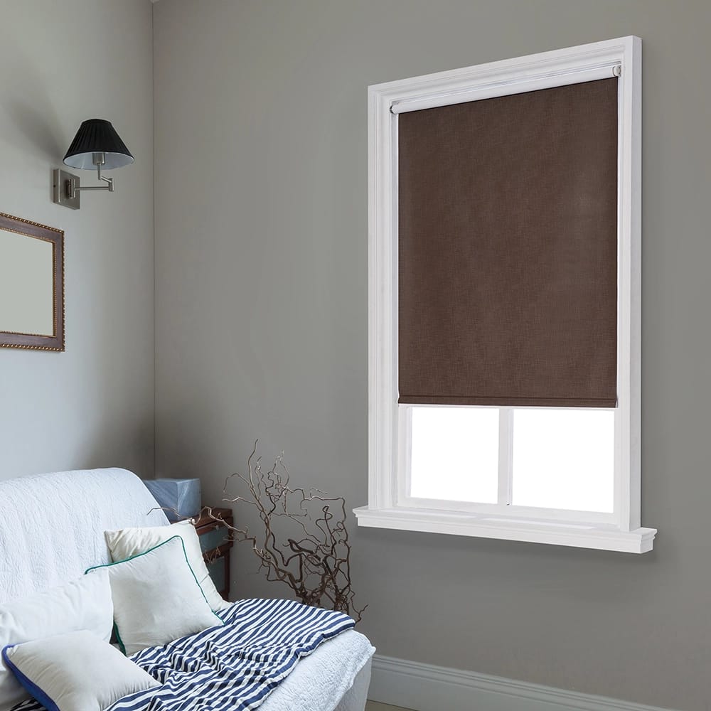 Cordless Vinyl Roller Shade, Pumpernickel, 15-22.75" x 64"