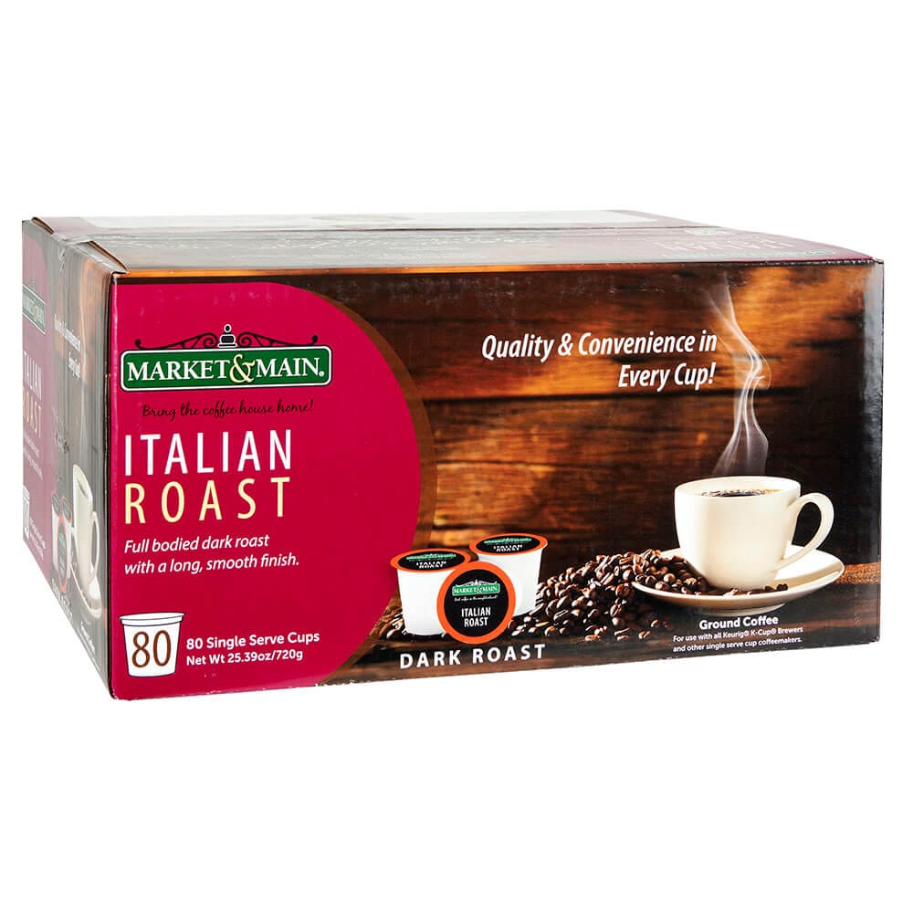 Market & Main Italian Roast Coffee, 80 Count