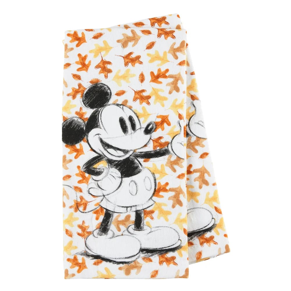 Disney Mickey Mouse and Minnie Mouse Fall Cotton Kitchen Towels, 2 Count