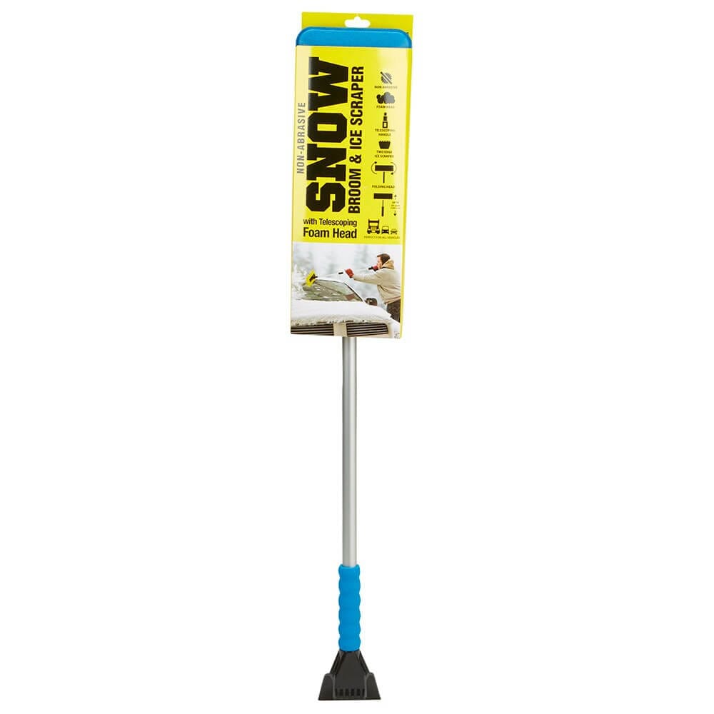 Foam Head Telescoping Snowbroom & Ice Scraper