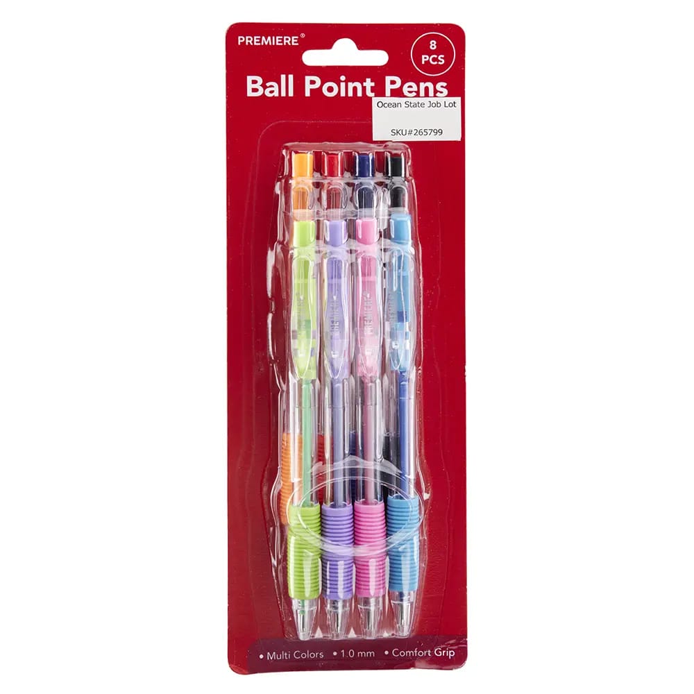 Premiere Assorted Ballpoint Pens, 8 Count