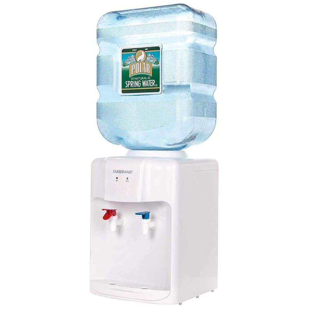 Farberware Freestanding Hot and Cold Water Countertop Water Dispenser, White