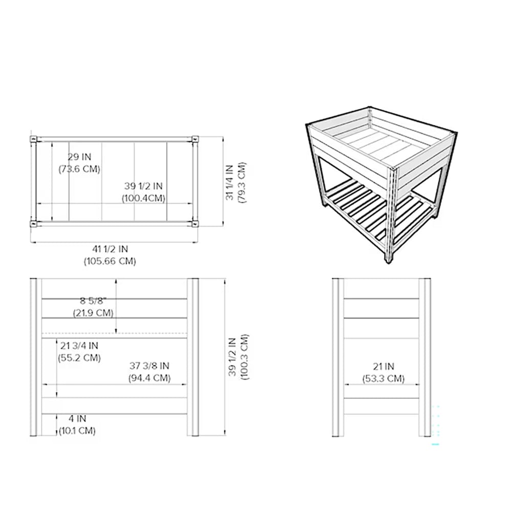 Vita Urbana 41.5" Vinyl Veg Farm, Gray