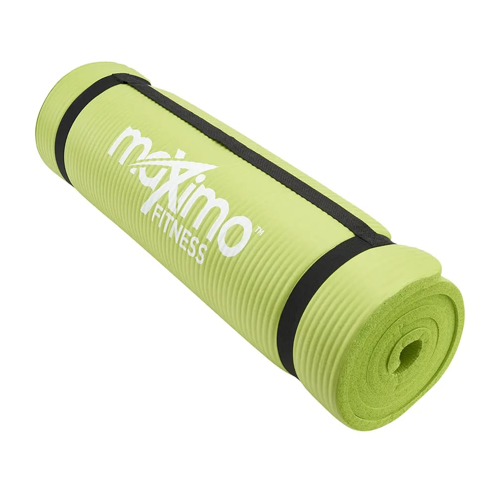 Maximo Fitness Green Exercise Mat with Strap, 10mm