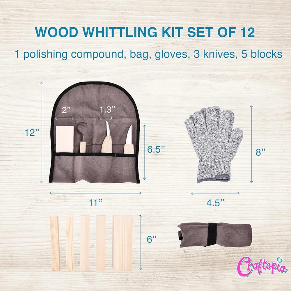 Craftopia 12 Piece Whittling Knife Set