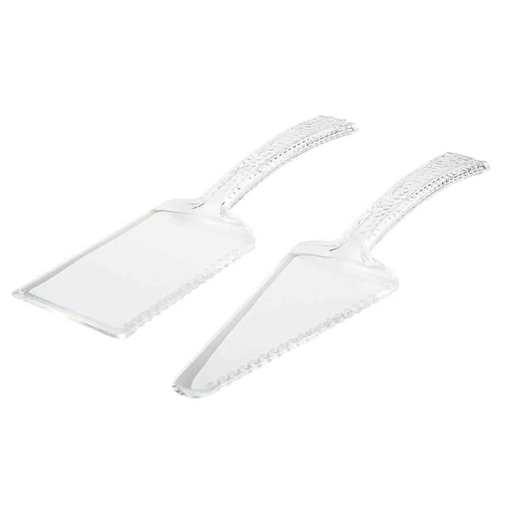 Lillian Heavy-Weight Clear Cake Server Set, 2 Piece