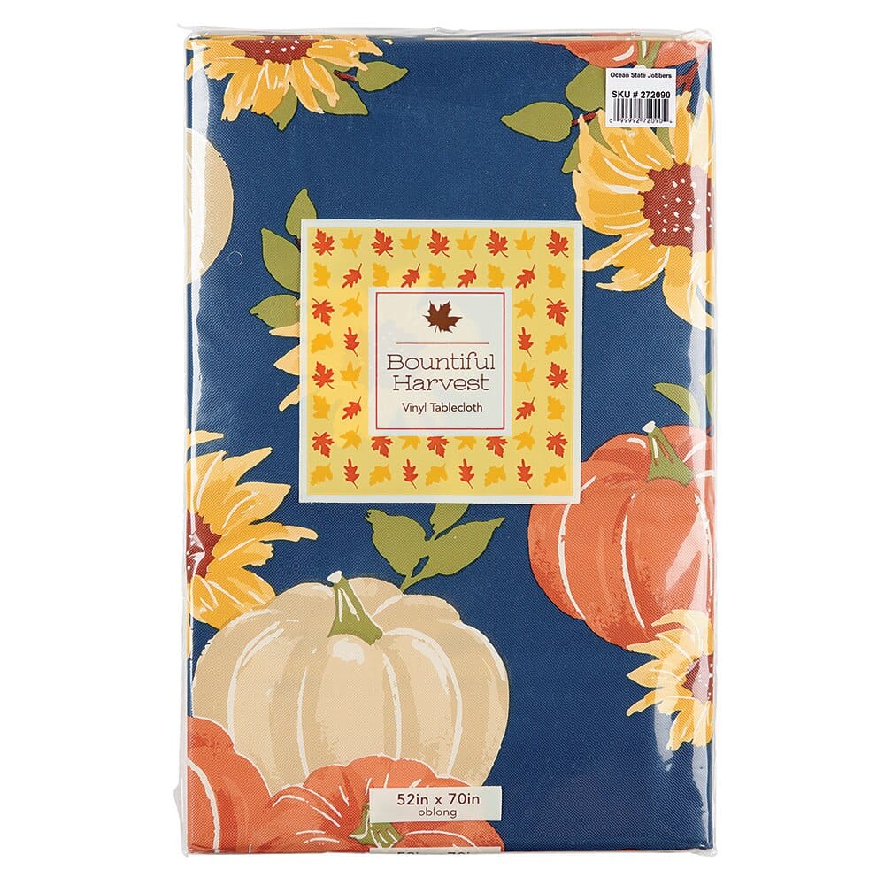 Bountiful Harvest Vinyl Tablecloth with Flannel Backing