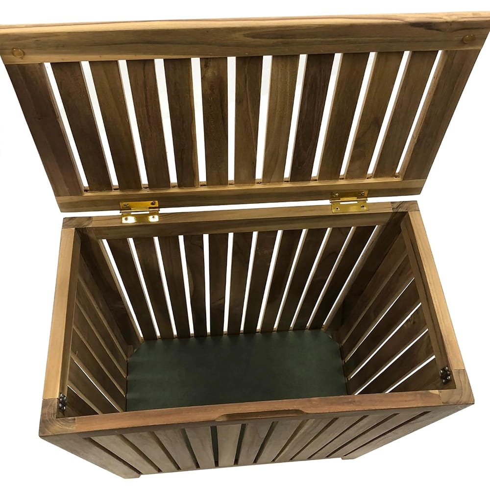 Genuine Teak Wood Spa Style Full Size Hamper