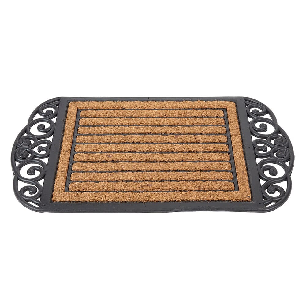 18"x30" Deluxe Rubber Scroll Coir Doormat