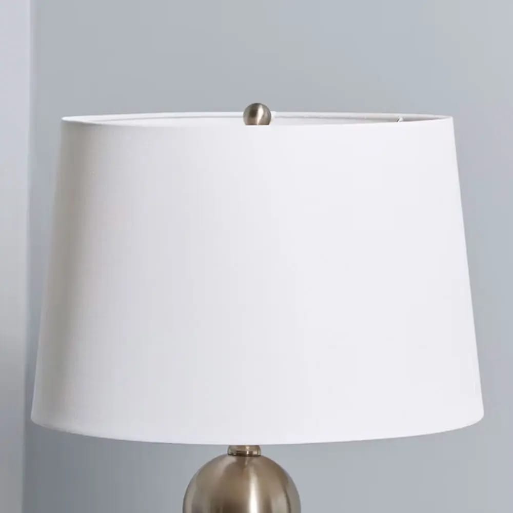 Allen + Roth Hatton Shaded Floor Lamp, Brushed Nickel