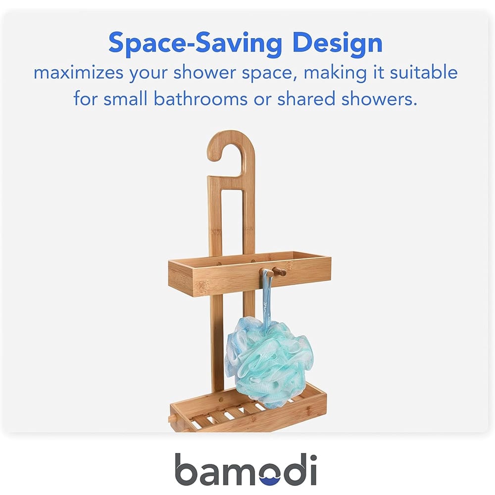 Bamodi Hanging Bamboo 2-Tier Shower Caddy