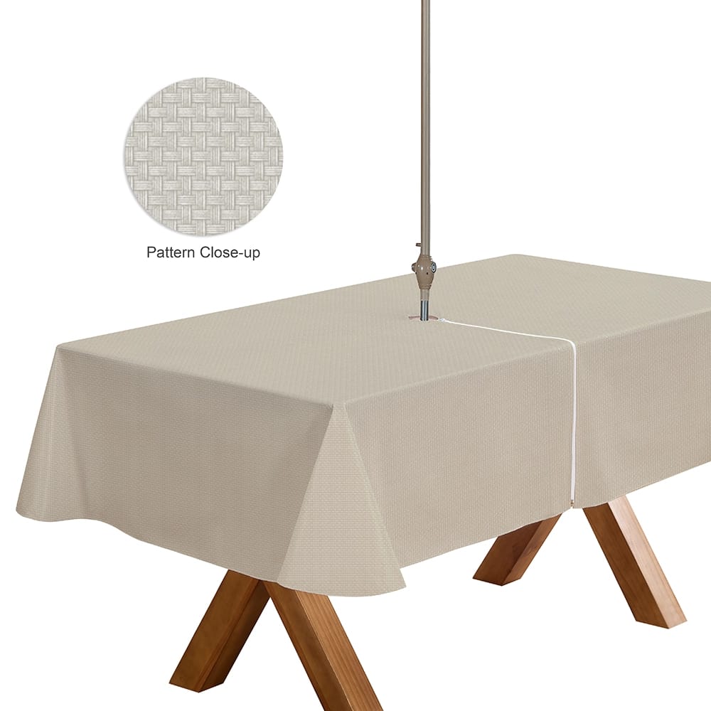 Outdoor Living Zipper Vinyl Tablecloth with Flannel Backing
