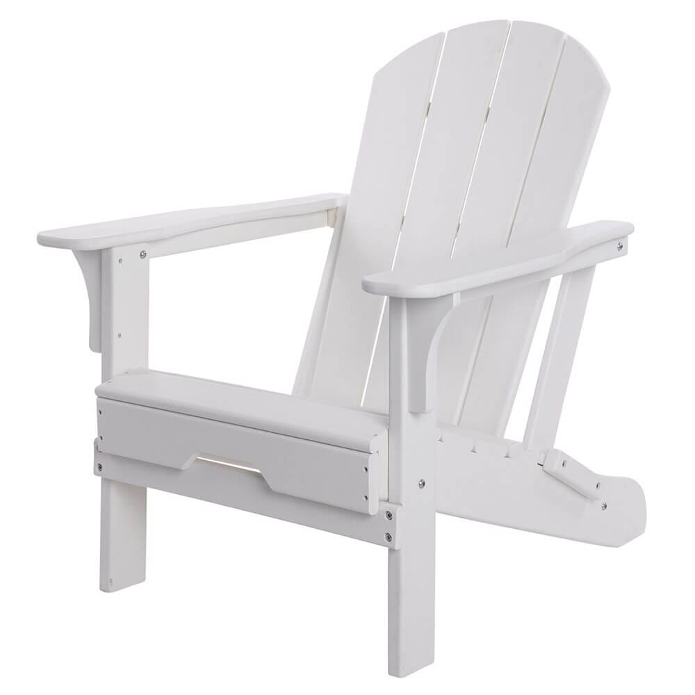 All-Weather Folding Adirondack Chair, White