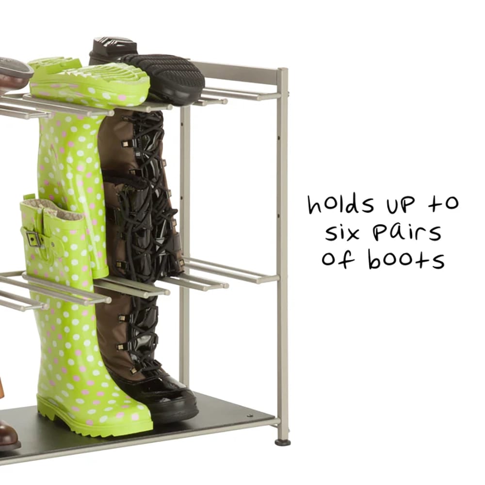 Honey Can Do Hanging Boot Storage and Drying Rack, Silver