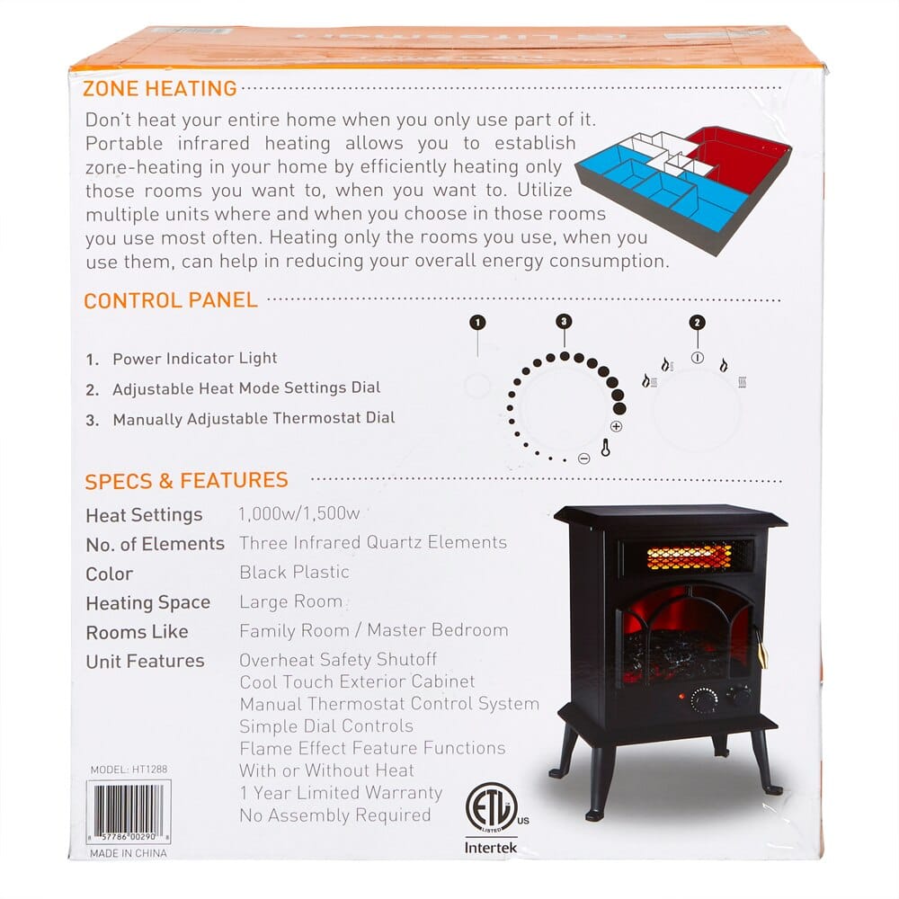 Lifesmart Infrared 3-Element Quartz Stove Heater