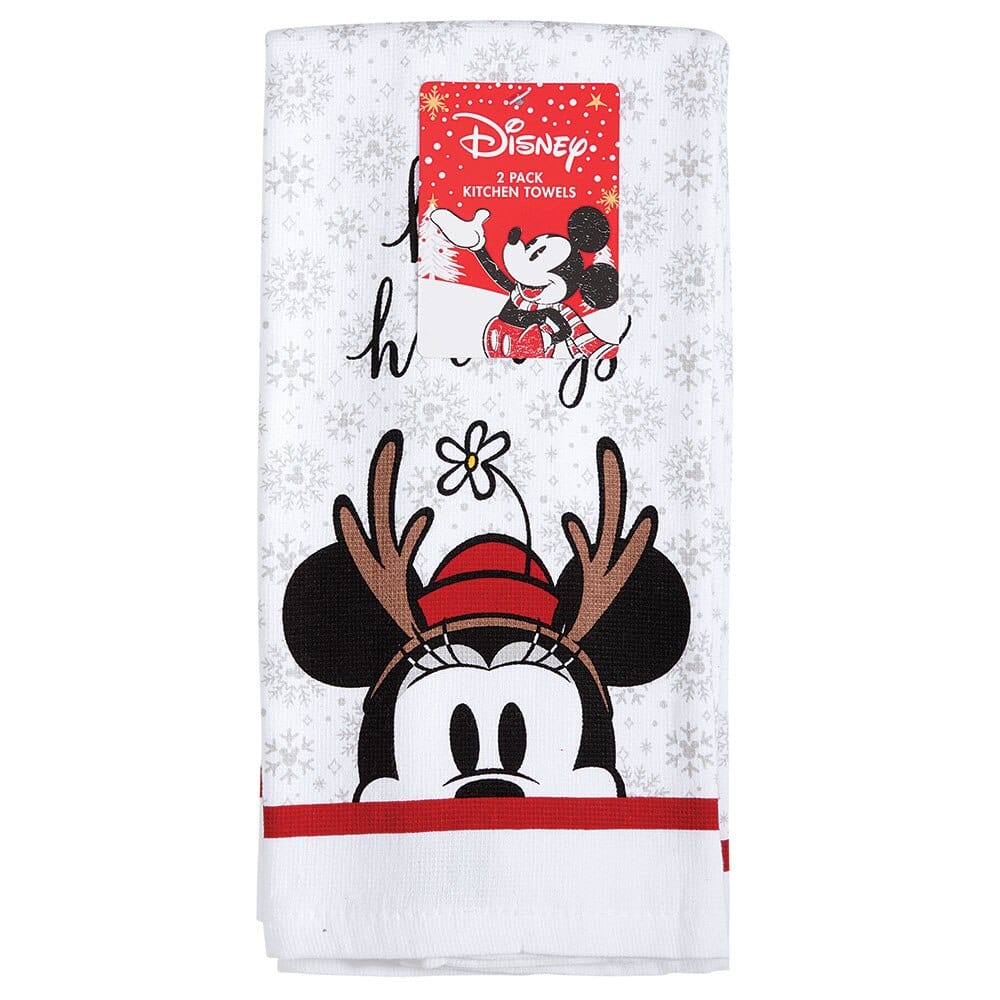 Disney Mickey Mouse and Minnie Mouse Christmas Kitchen Towels, 2-Count