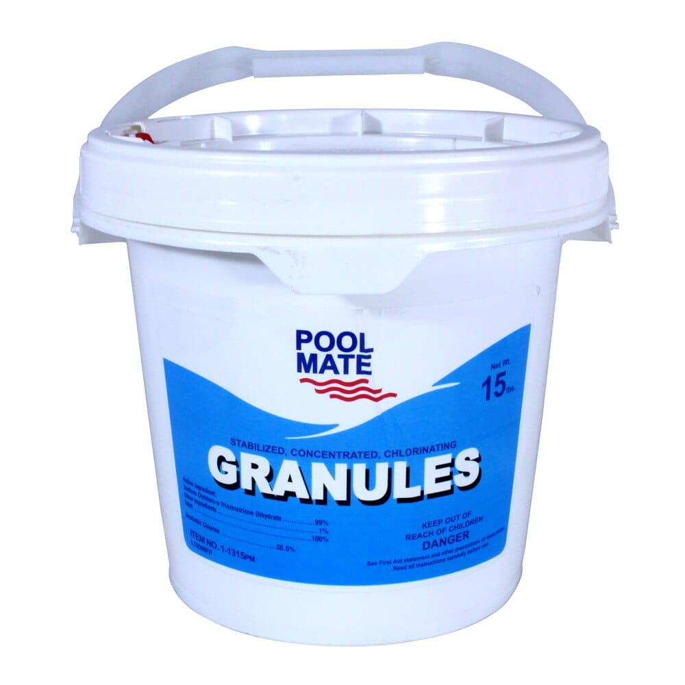 Pool Mate Stabilized, Concentrated, Chlorinating Granules, 15 lbs