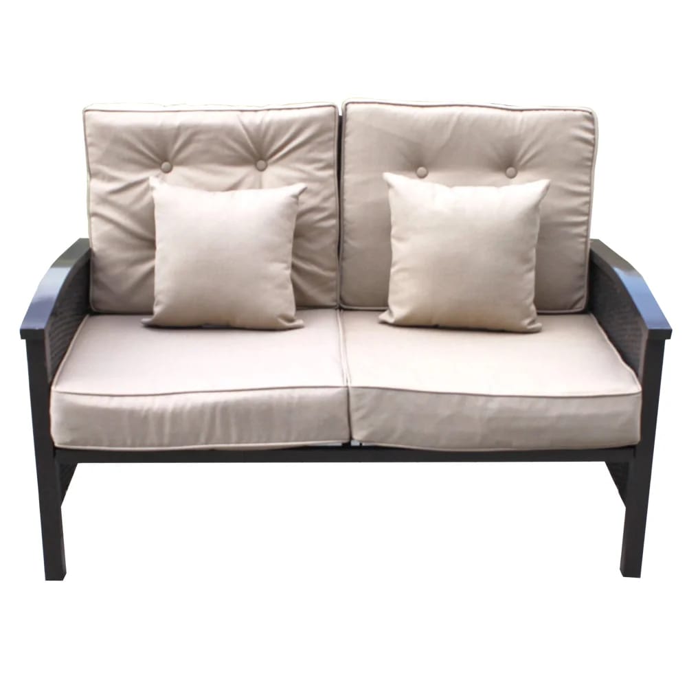 Pebble Lane Living Palmetto Aluminum & Wicker Loveseat, Bronze