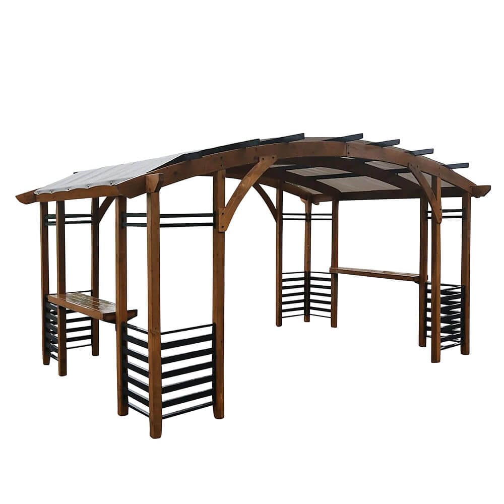 Retreat 14' x 10' Cedar Wood Arched Top Pergola