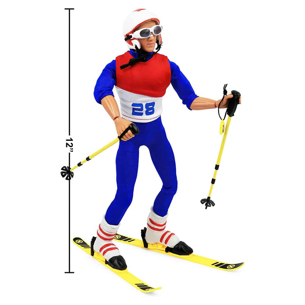 Click N' Play Sports & Adventure Skiing 12" Action Figure Play Set with Accessories