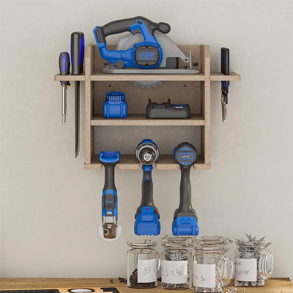 Systembuild Evolution Hanging Wall Mount Tool Organizer, Raw Board