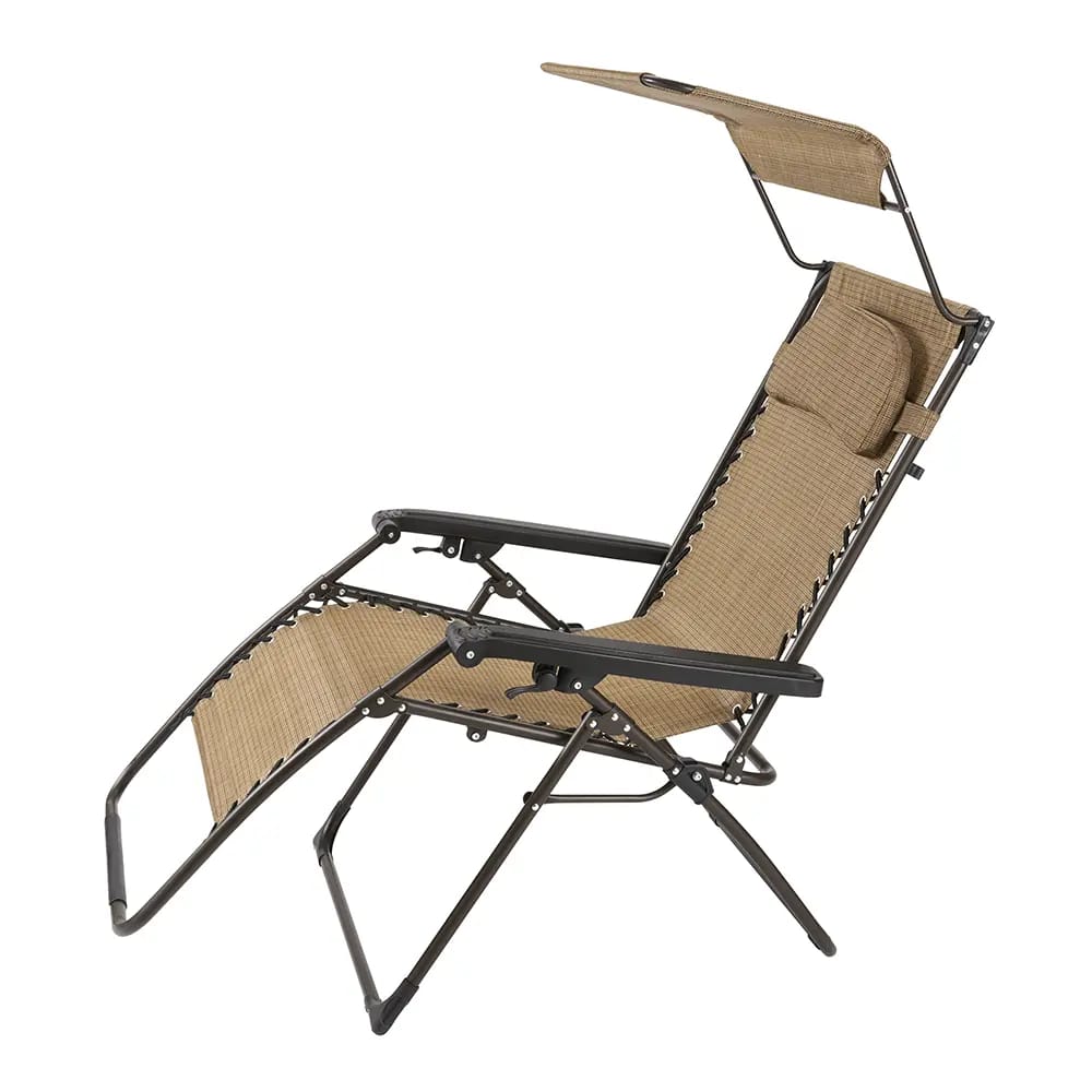 Oversized Zero Gravity Chair with Canopy, Tan