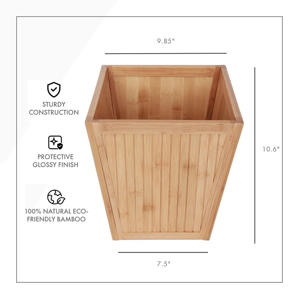 ToiletTree Products Bamboo Trash Bin