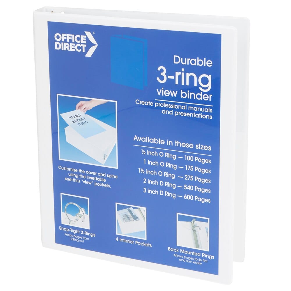 Office Direct O-Ring View Binder, 1"